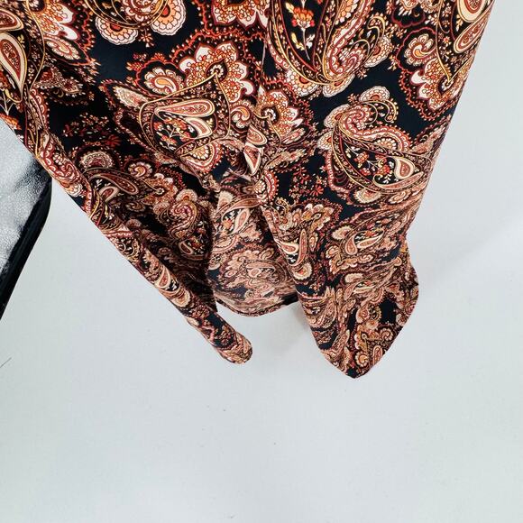 Nili Lotan x Target Brown Paisley Slip Midi Dress Women’s Size Large - Picture 7 of 11